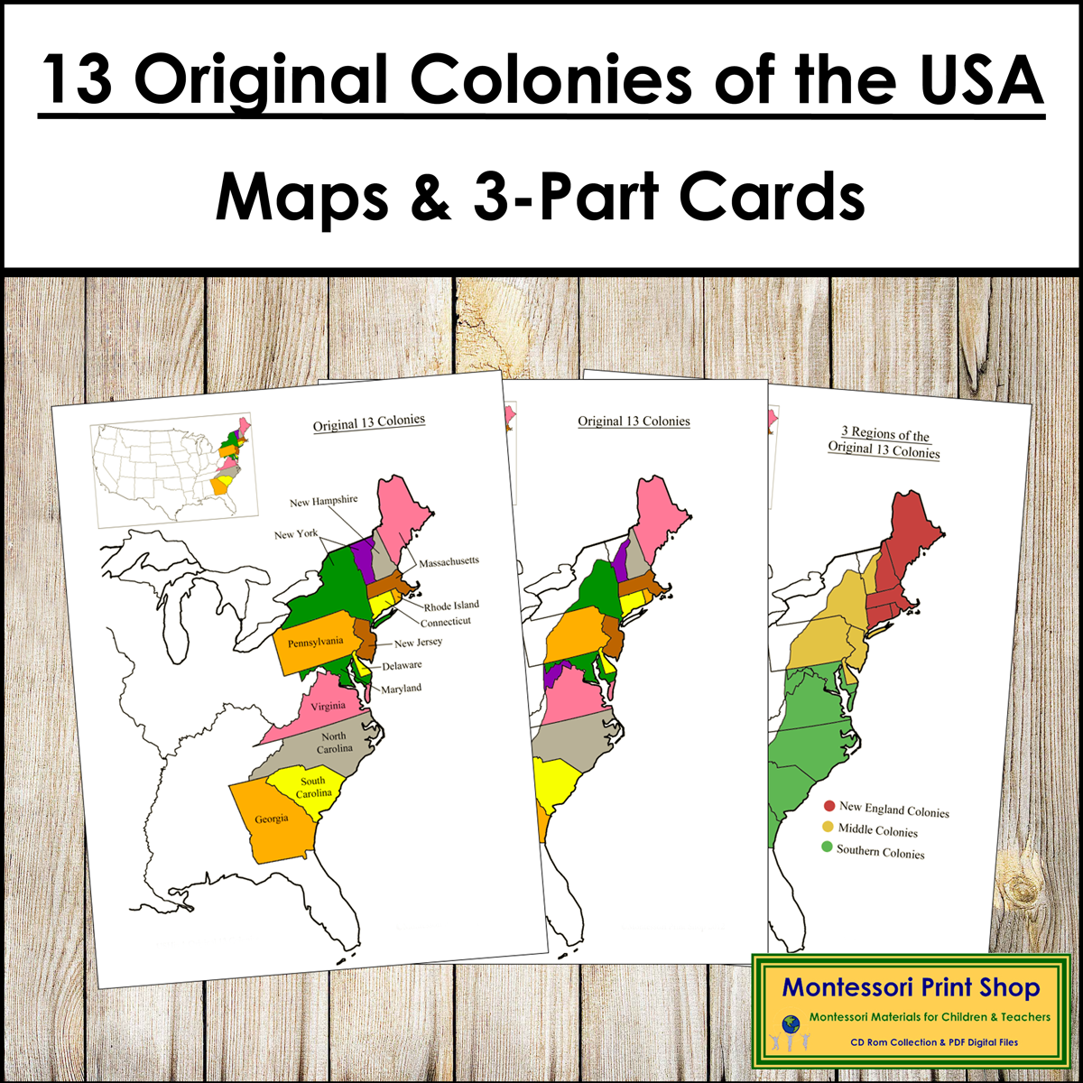 13 Original Colonies Of The United States Maps 3 Part Cards Information Made By Teachers