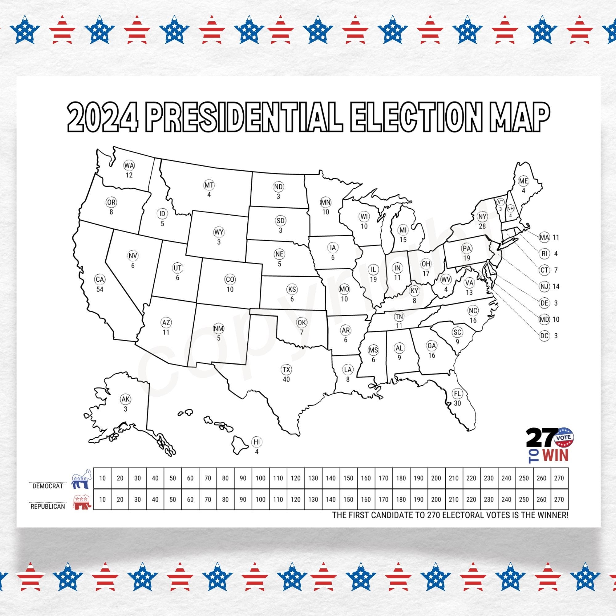 Electoral College Map Printable