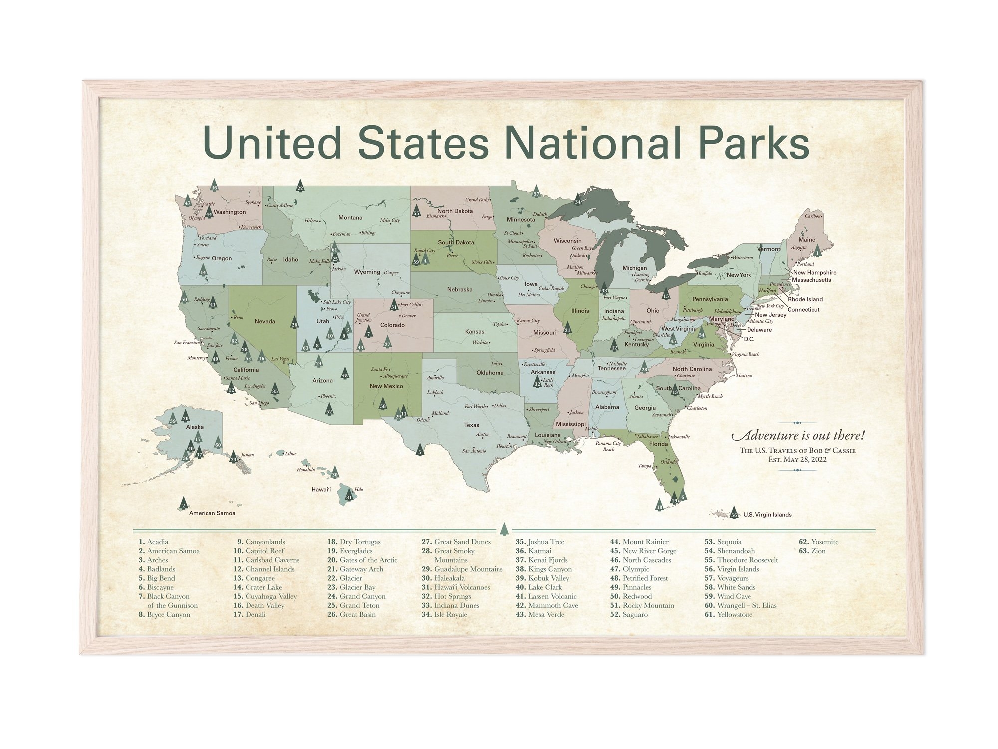 Printable National Parks Map
