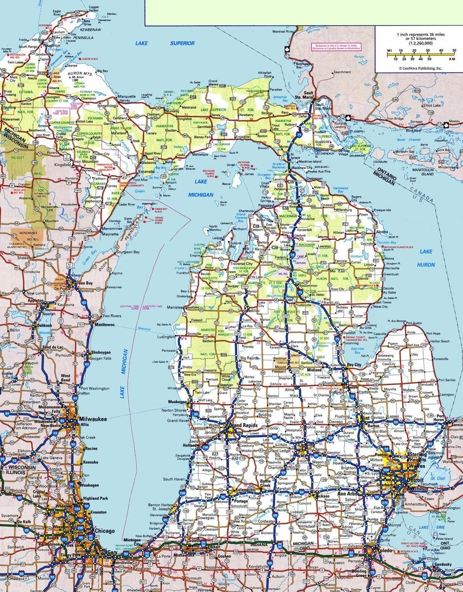 Printable Map Of Michigan