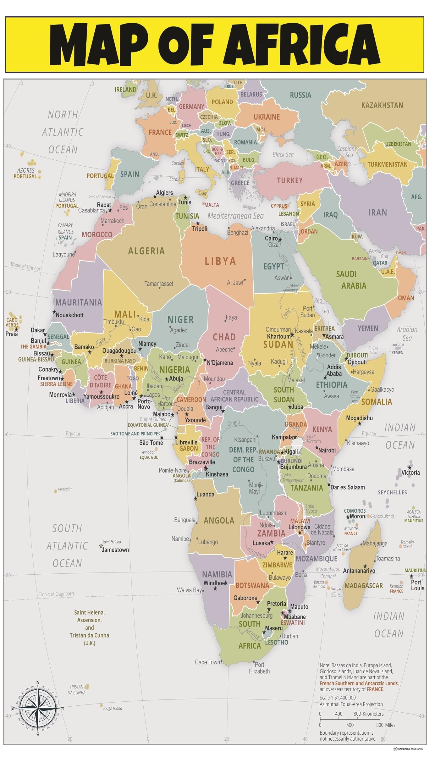 Amazon Map Of Africa 24x36 Laminated Wall Map Poster Print Perfect For Classrooms And Homes Vivid Imagery With Bright Colors Home Kitchen