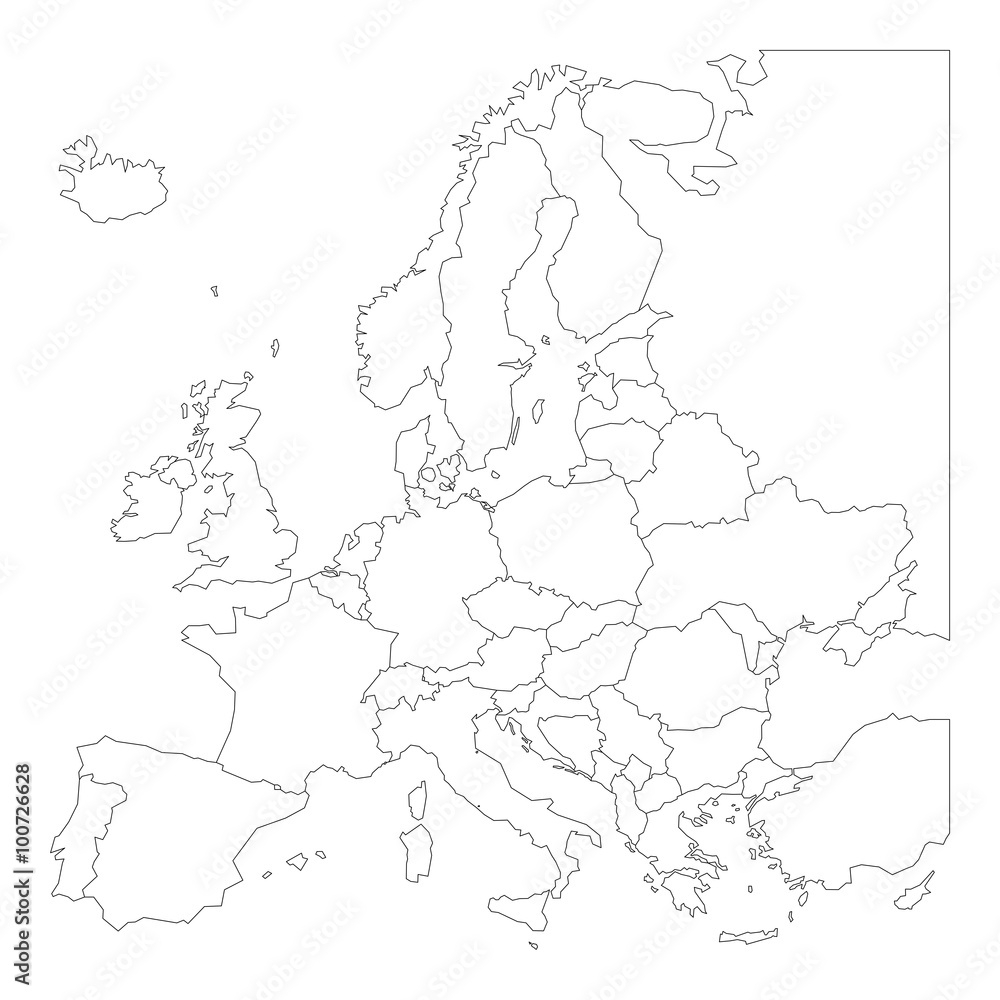 Blank Outline Map Of Europe Stock Vektorgrafik Adobe Stock Worksheets Library