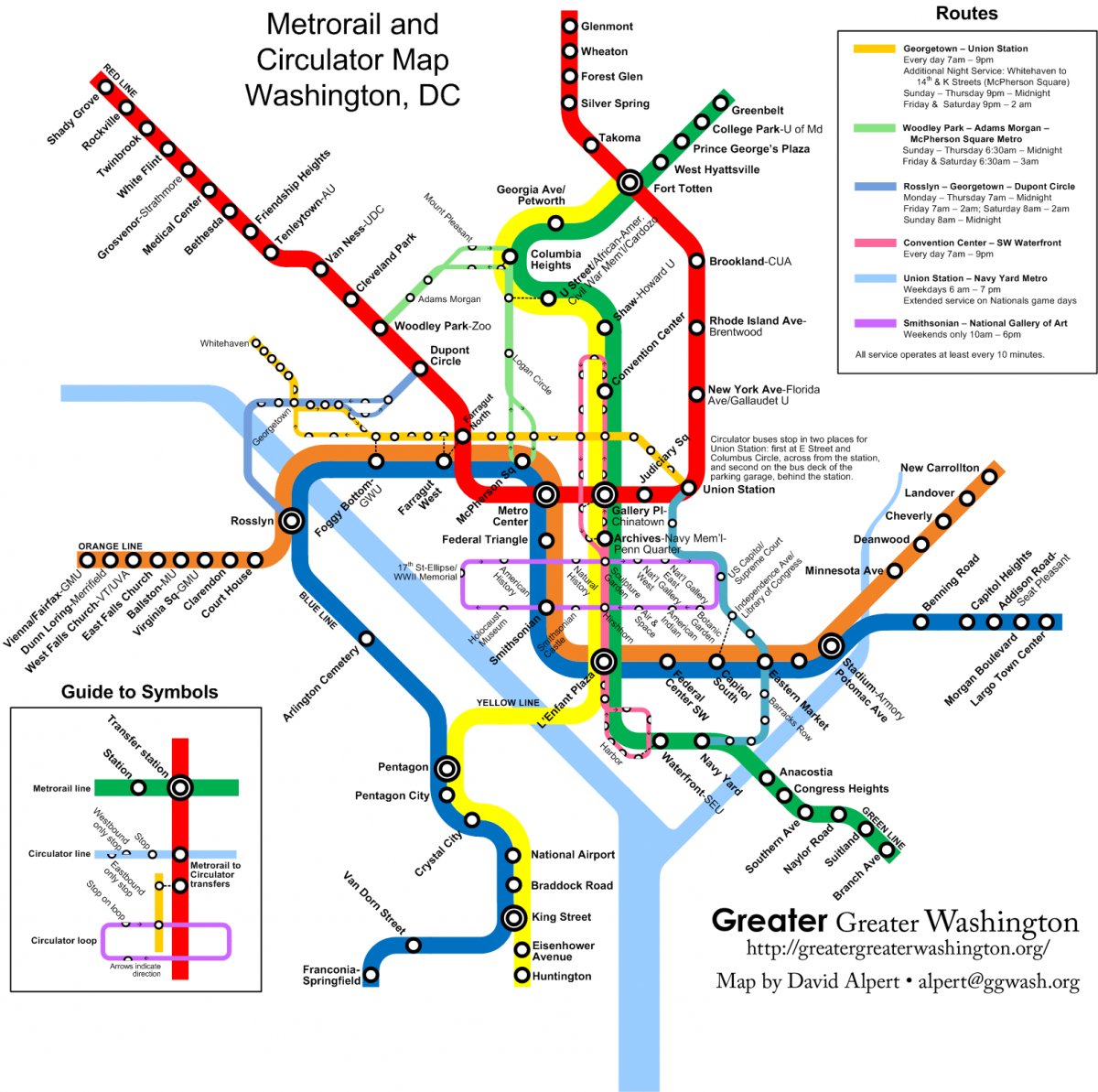 Combine The Circulator And Metro Maps For Visitors Greater Greater Washington