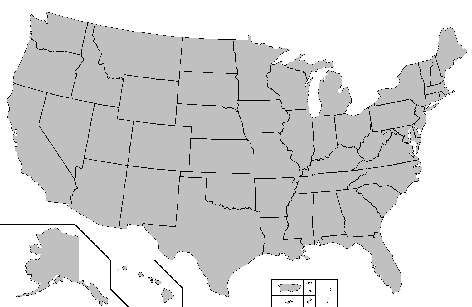 Labeled Us Map Printable