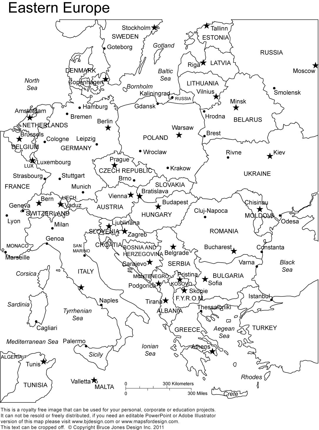 Europe Map Printable Blank