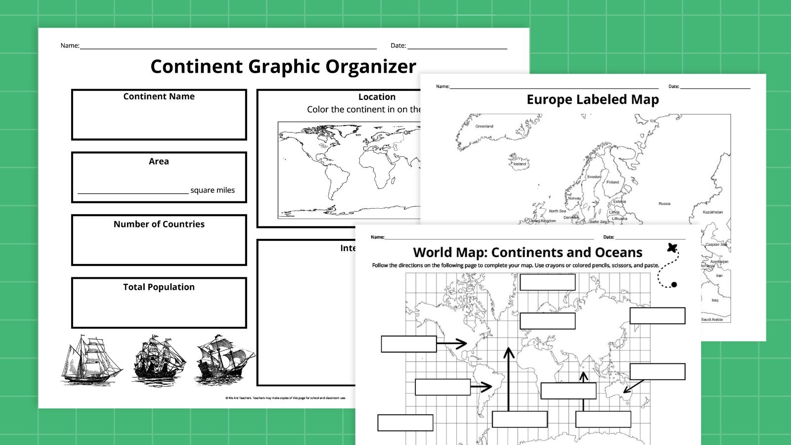 Map Of Continents Printable