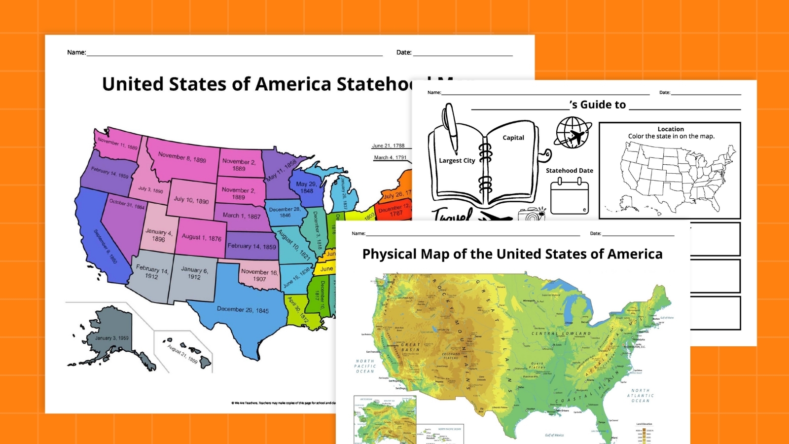 Map Of The 50 States Printable