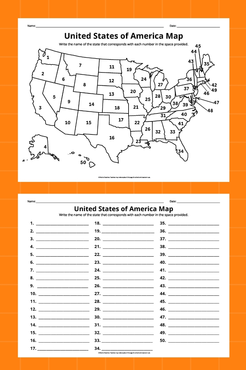U.S. Map Printable