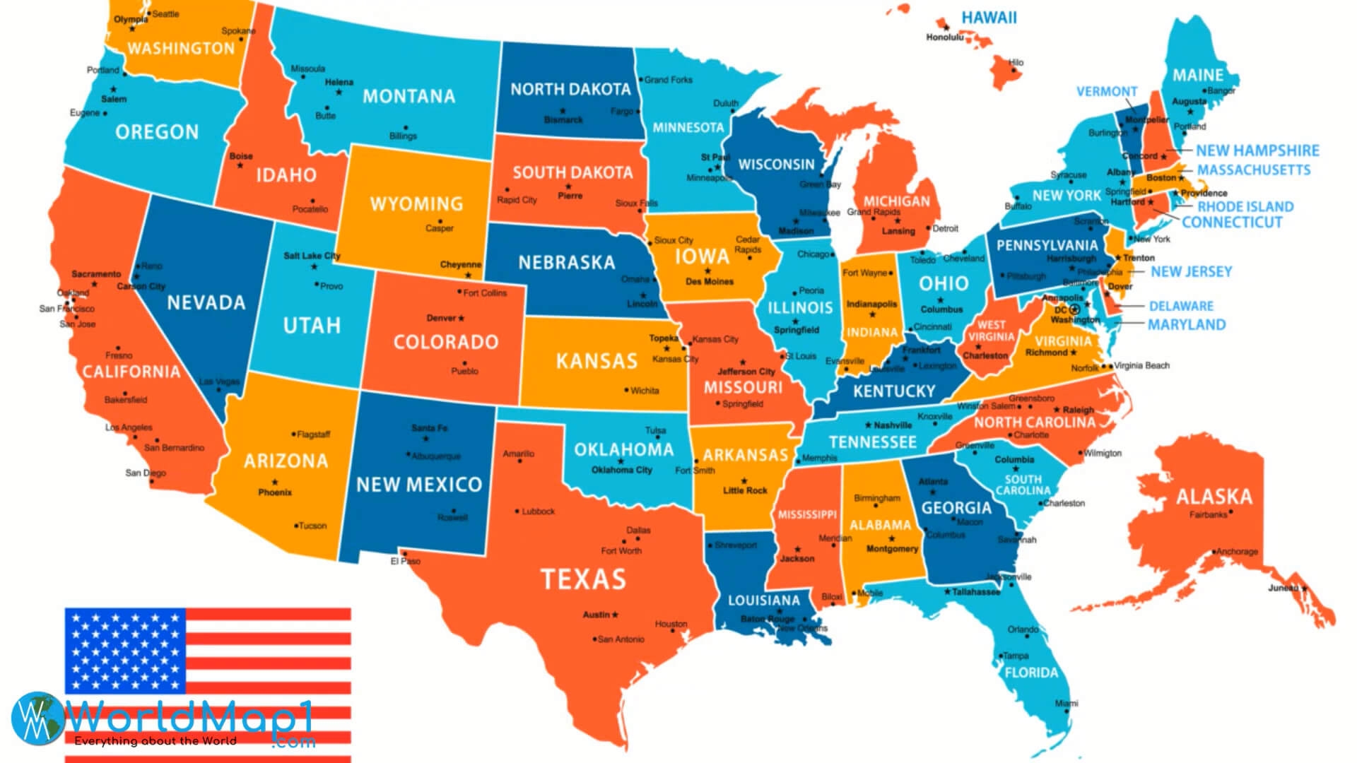 Free Printable United States Map With States Worksheets Library