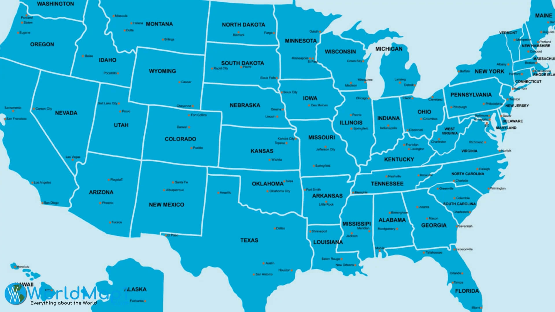Free Printable United States Map With States Worksheets Library