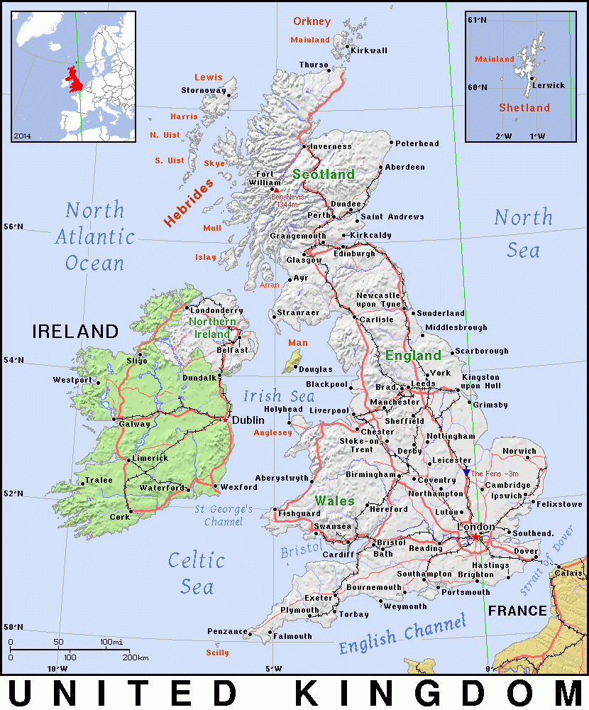 Printable Map Of Britain