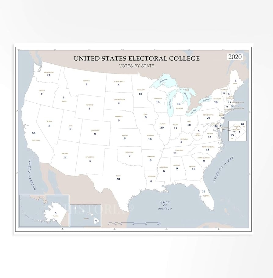 HISTORIX 2020 Poster Updated United States Electoral College Votes By State Map 24 X 30 Inch Presidential Election Electoral College Poster US President Electoral Map Poster 2 Sizes Amazon de Stationery Office Supplies