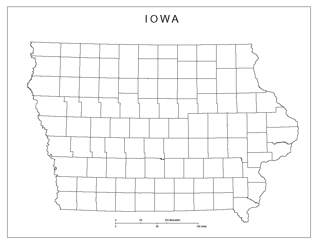 Iowa Blank Map
