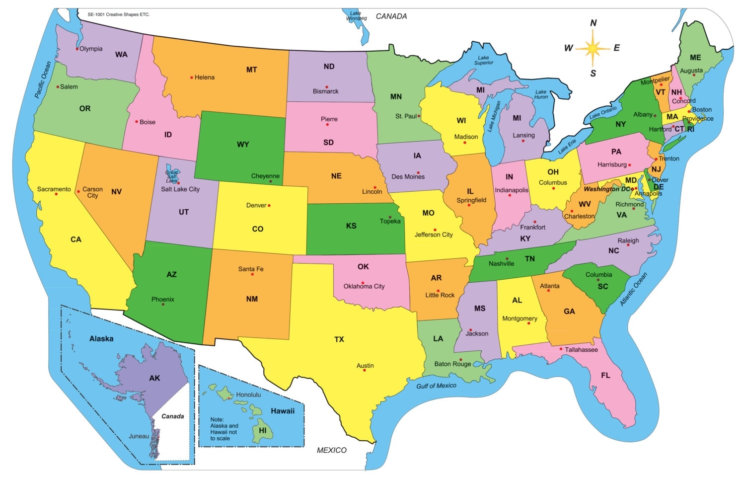 Labeled U S Practice Map Etsy