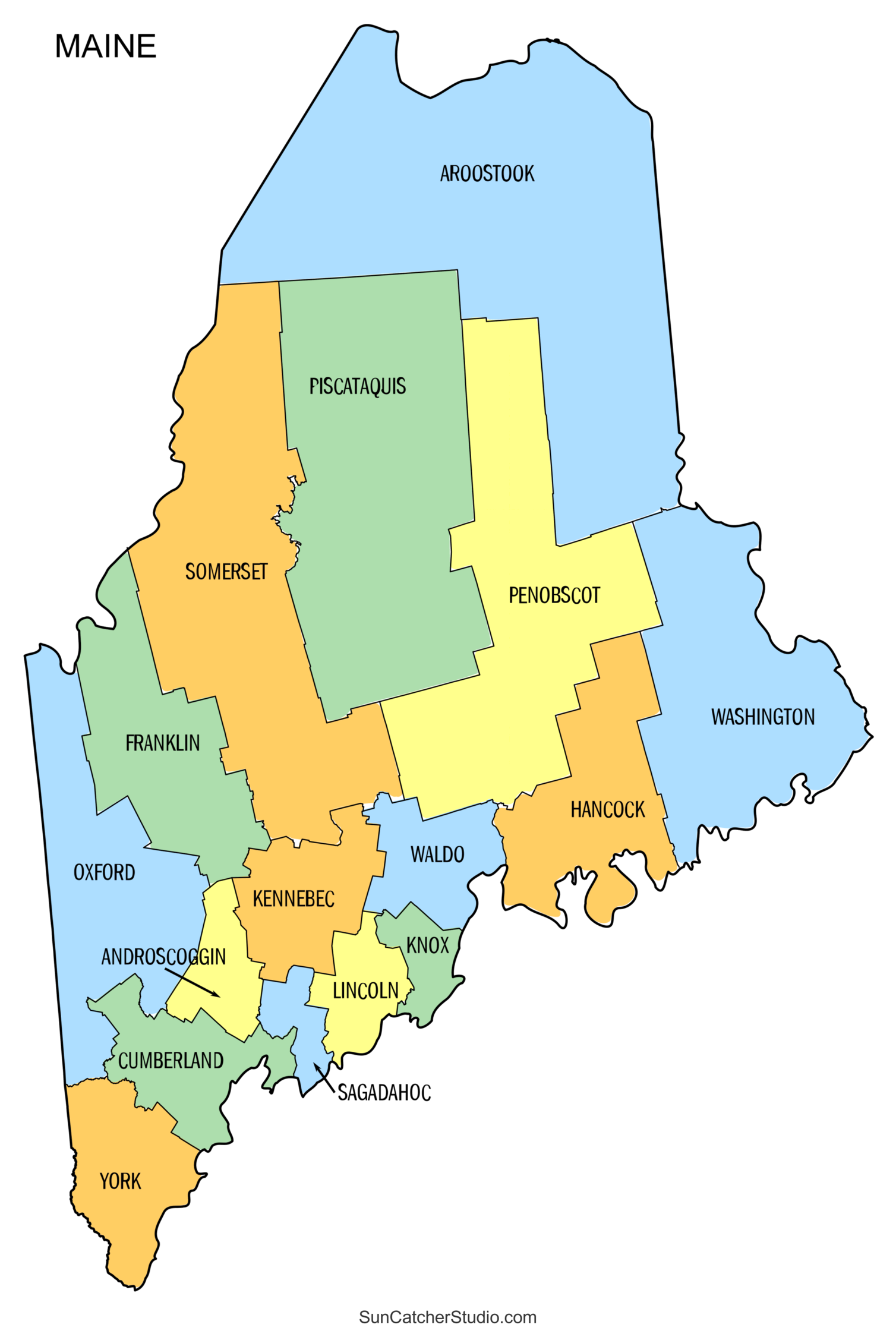 Printable Map Of Maine