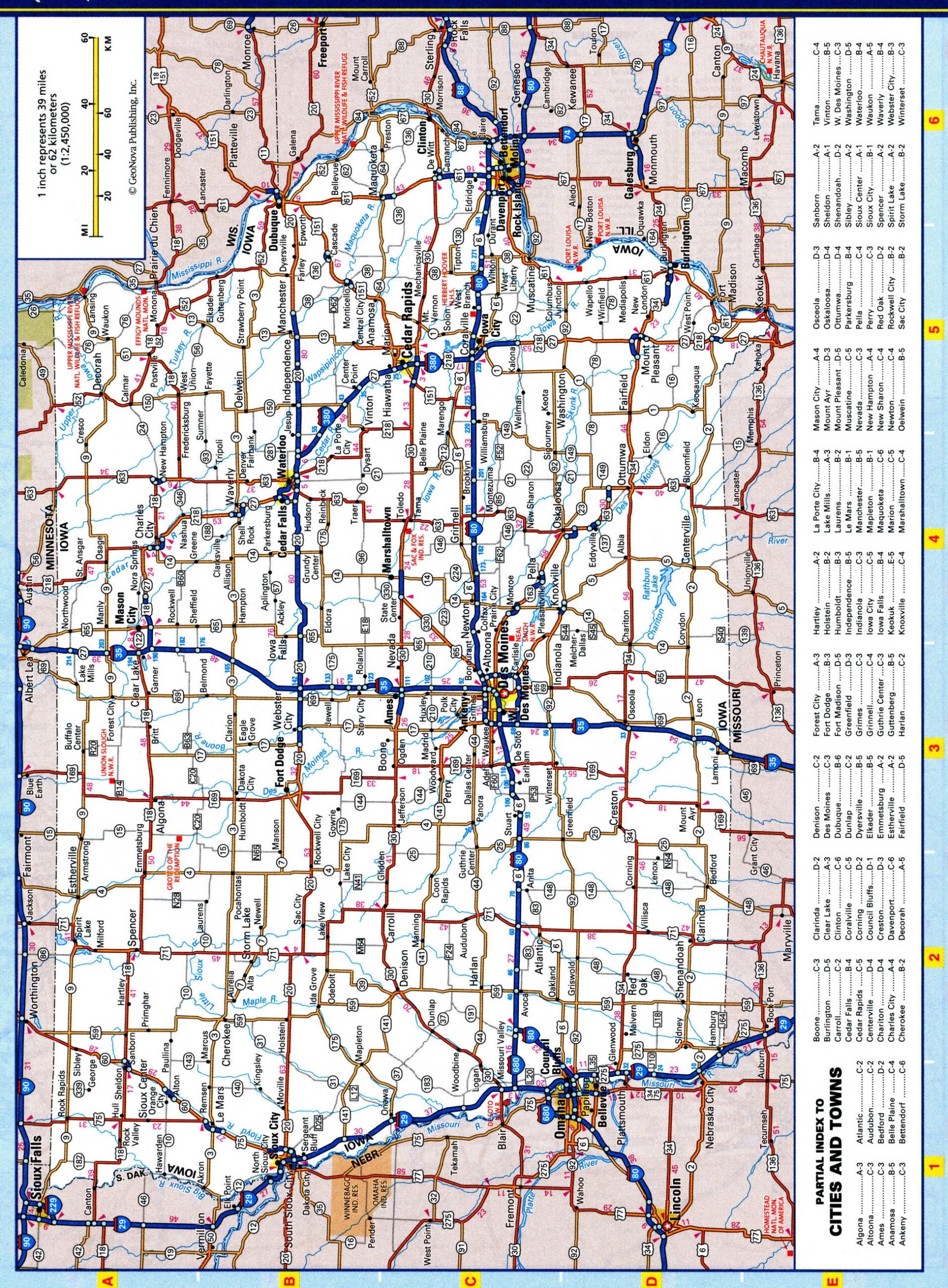 Printable Map Of Iowa