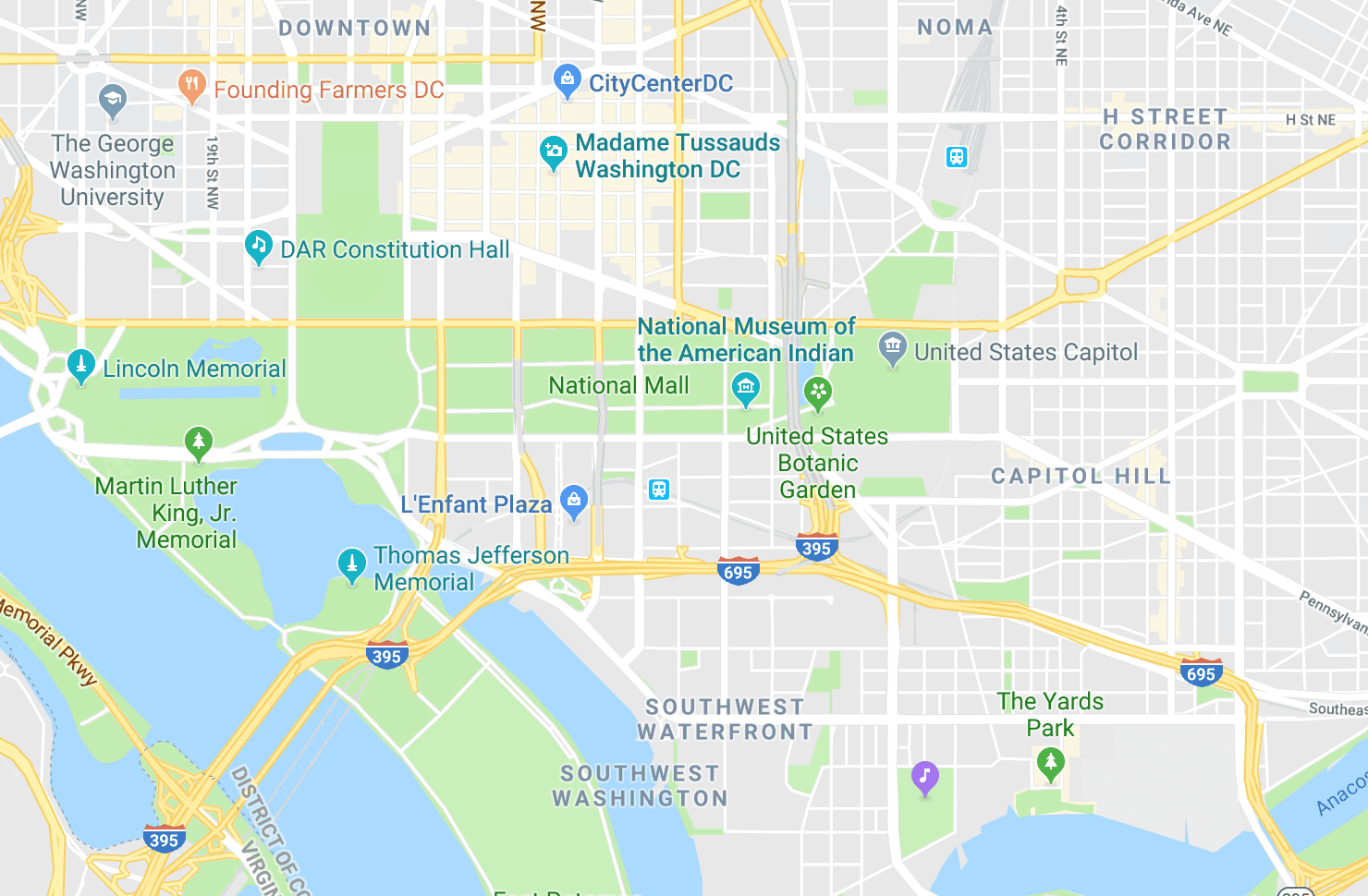 Maps And Information For National Mall Washington D C 