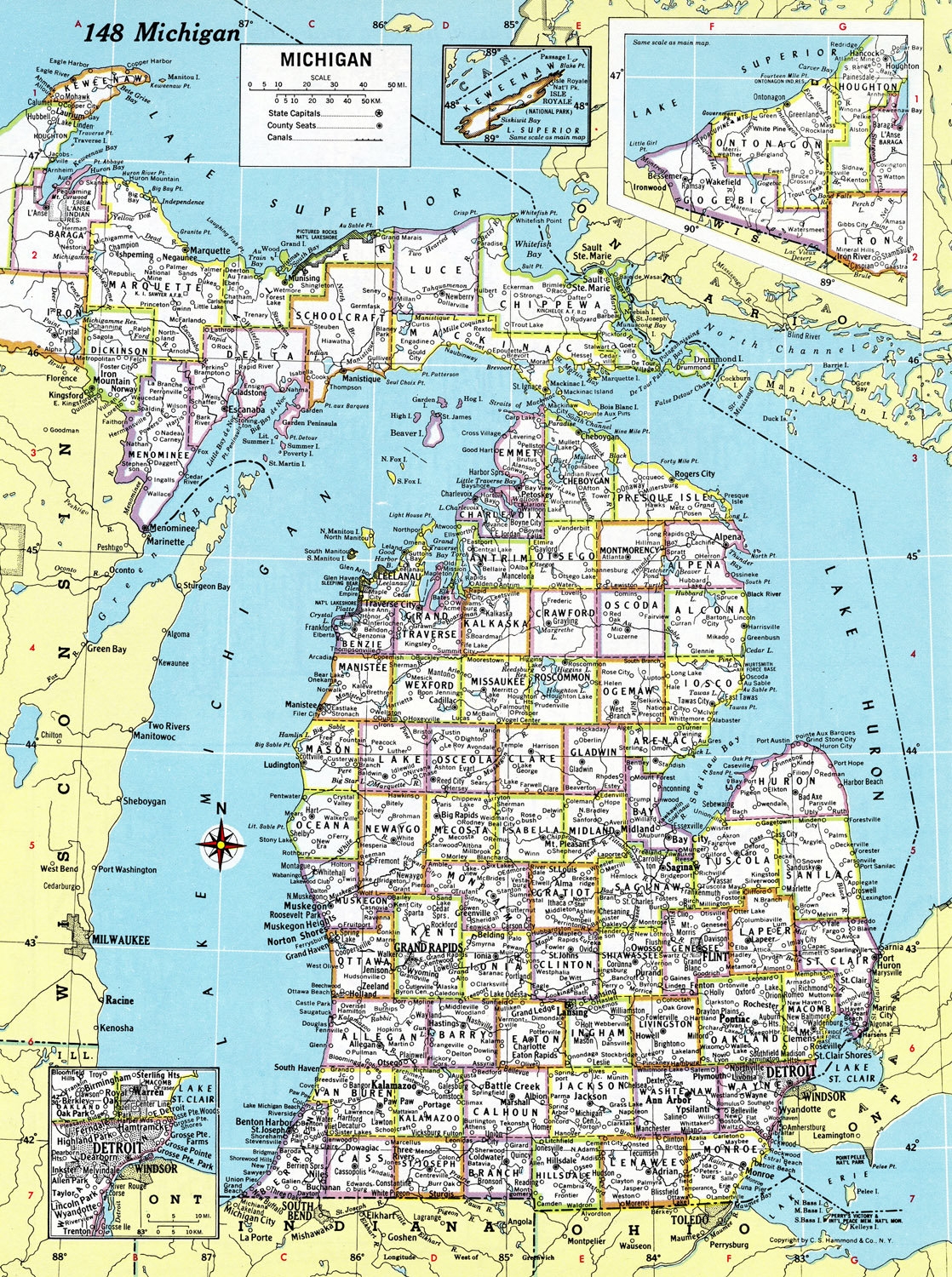 Michigan Map Instant Download Printable Map Digital Download Wall Art Antique Map Worksheets Library