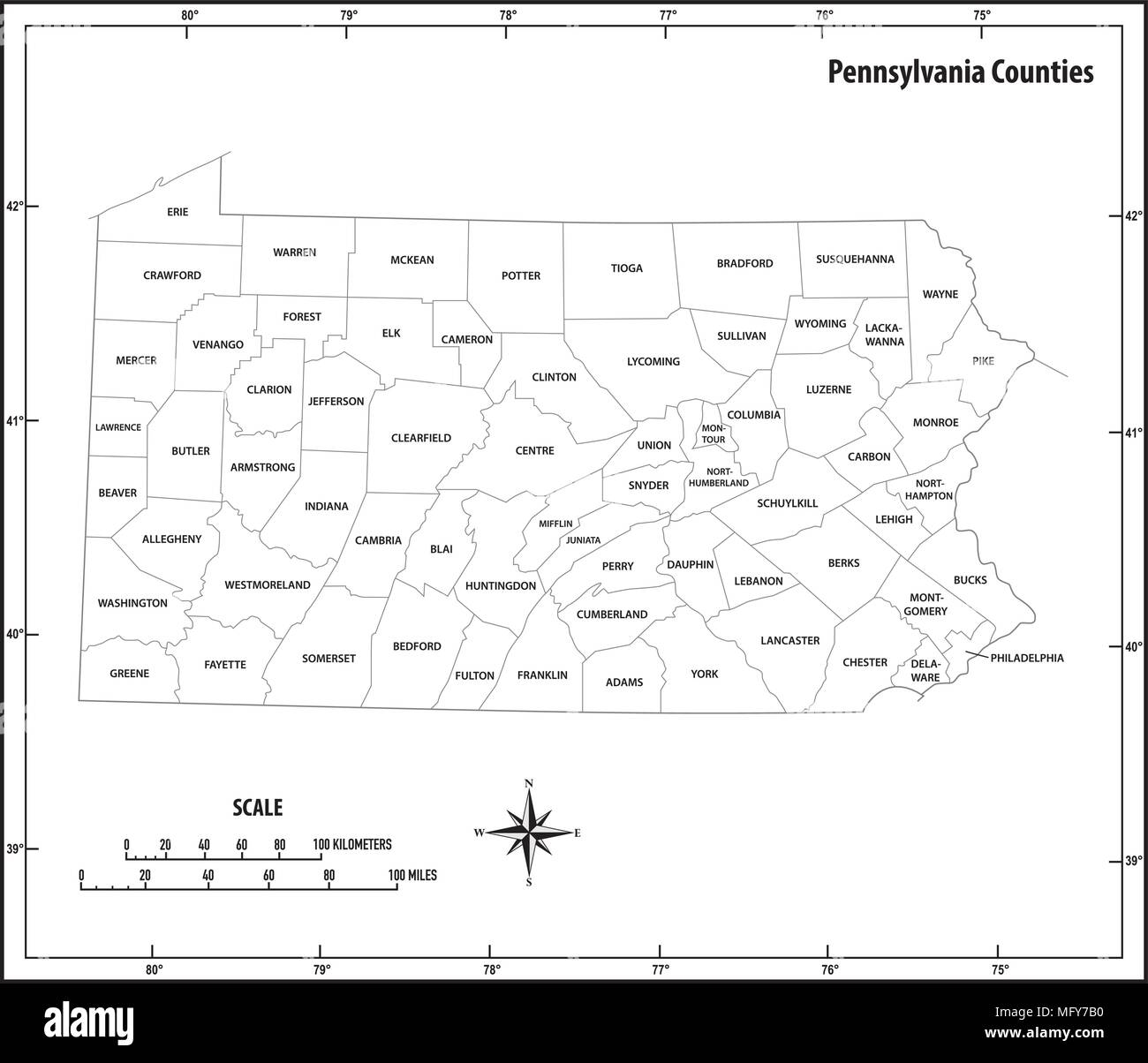 Pennsylvania Printable Map
