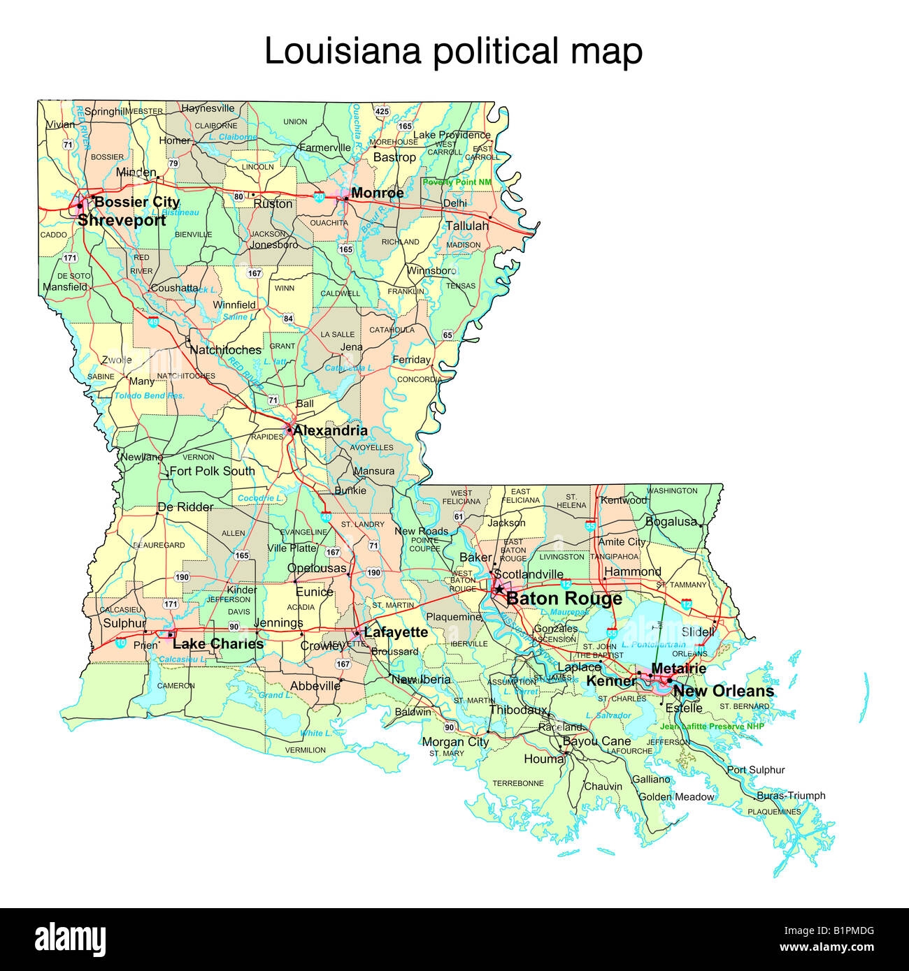 Louisiana Map Printable