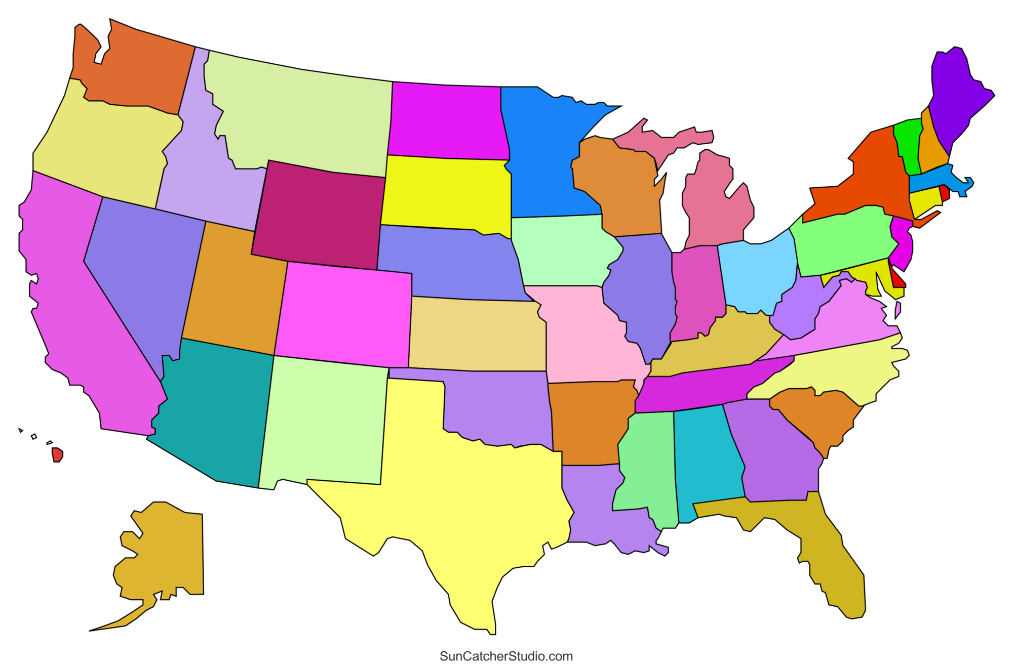 Printable US Maps With States USA United States America Free Printables Monograms Design Tools Patterns DIY Projects