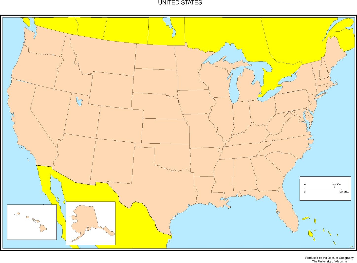 Blank Printable Map Of The United States