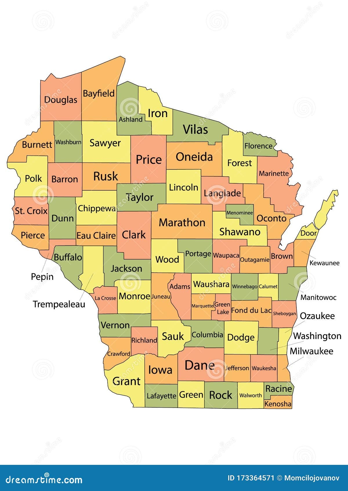 Wisconsin County Map Stock Illustrations 1 626 Wisconsin County Map Stock Illustrations Vectors Clipart Dreamstime