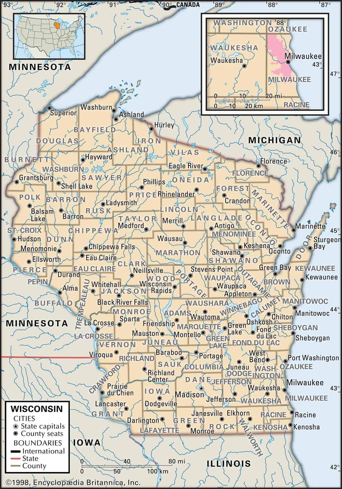 Wisconsin County Maps Interactive History Complete List
