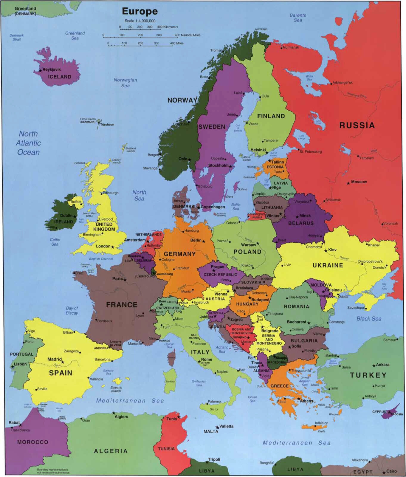 2004 CIA Map Europe Wall Art Poster Print Office HomeSchool Education Geography Te Sheshi