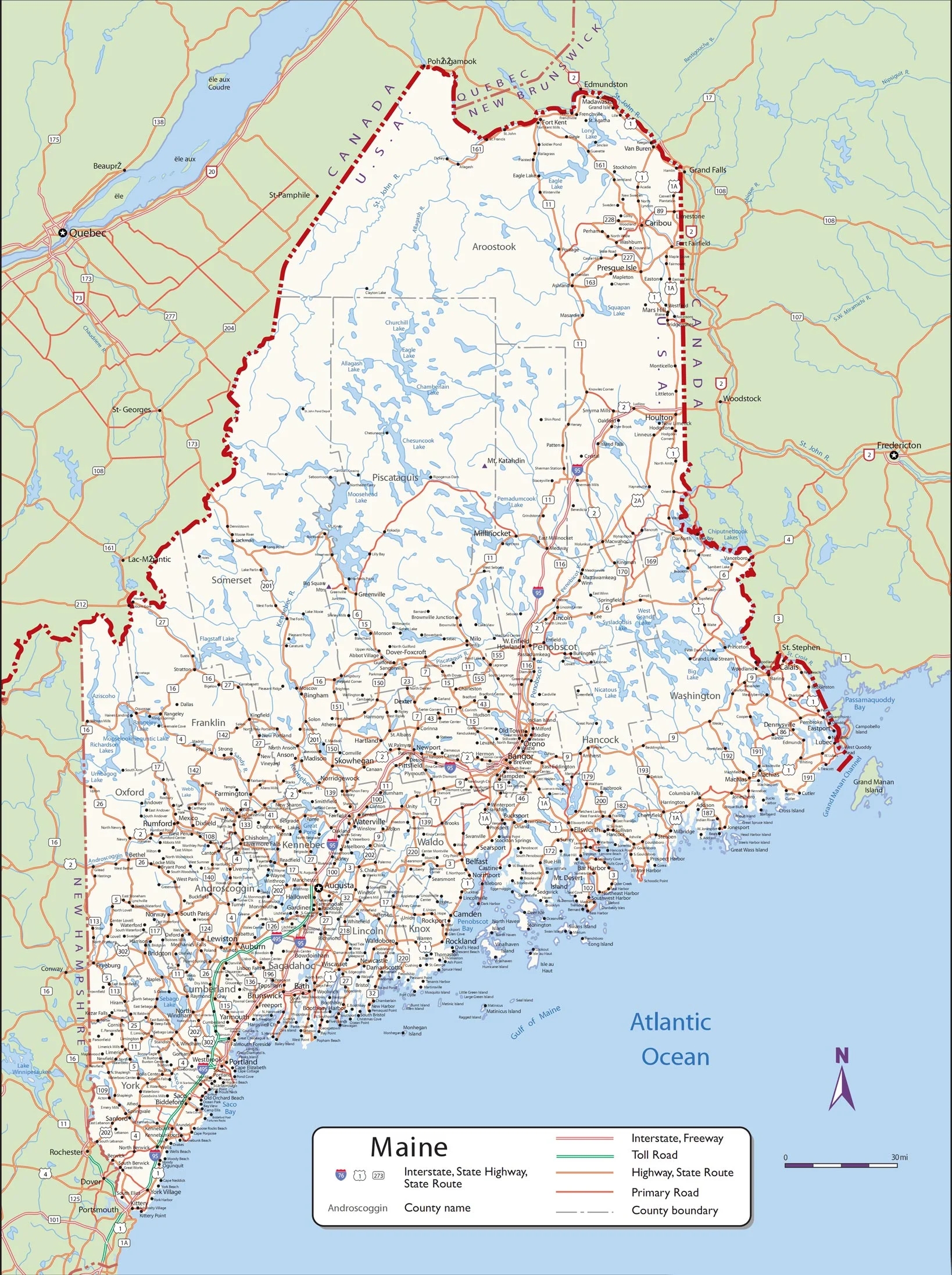 Maine Map Printable
