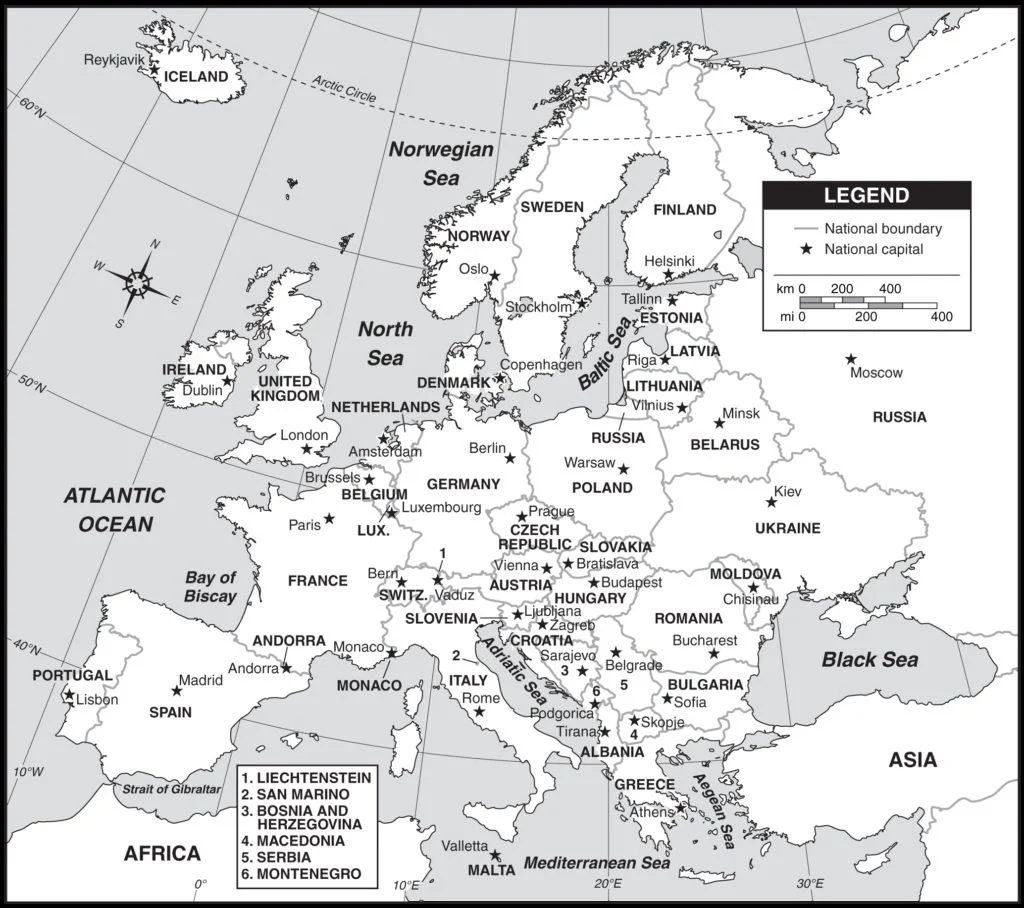 Printable Europe Map