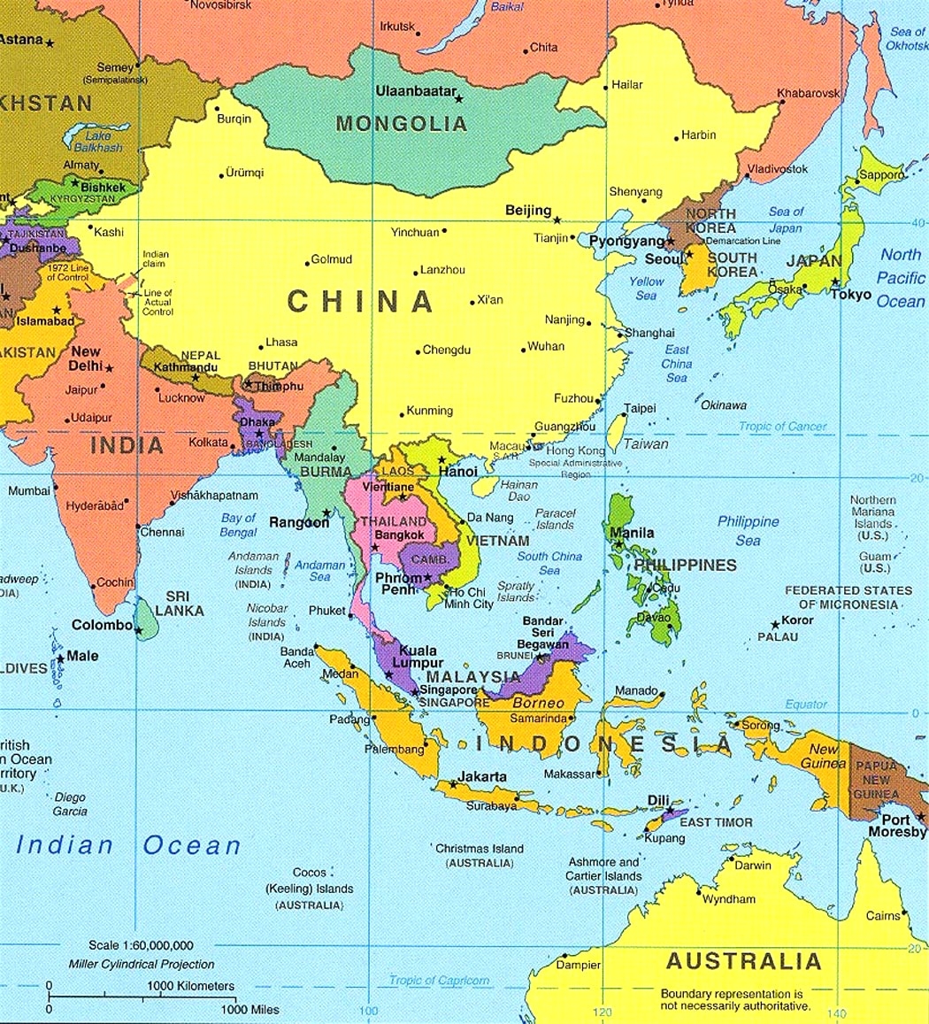 5 Free Printable Southeast Asia Map Labeled With Countries PDF Worksheets Library