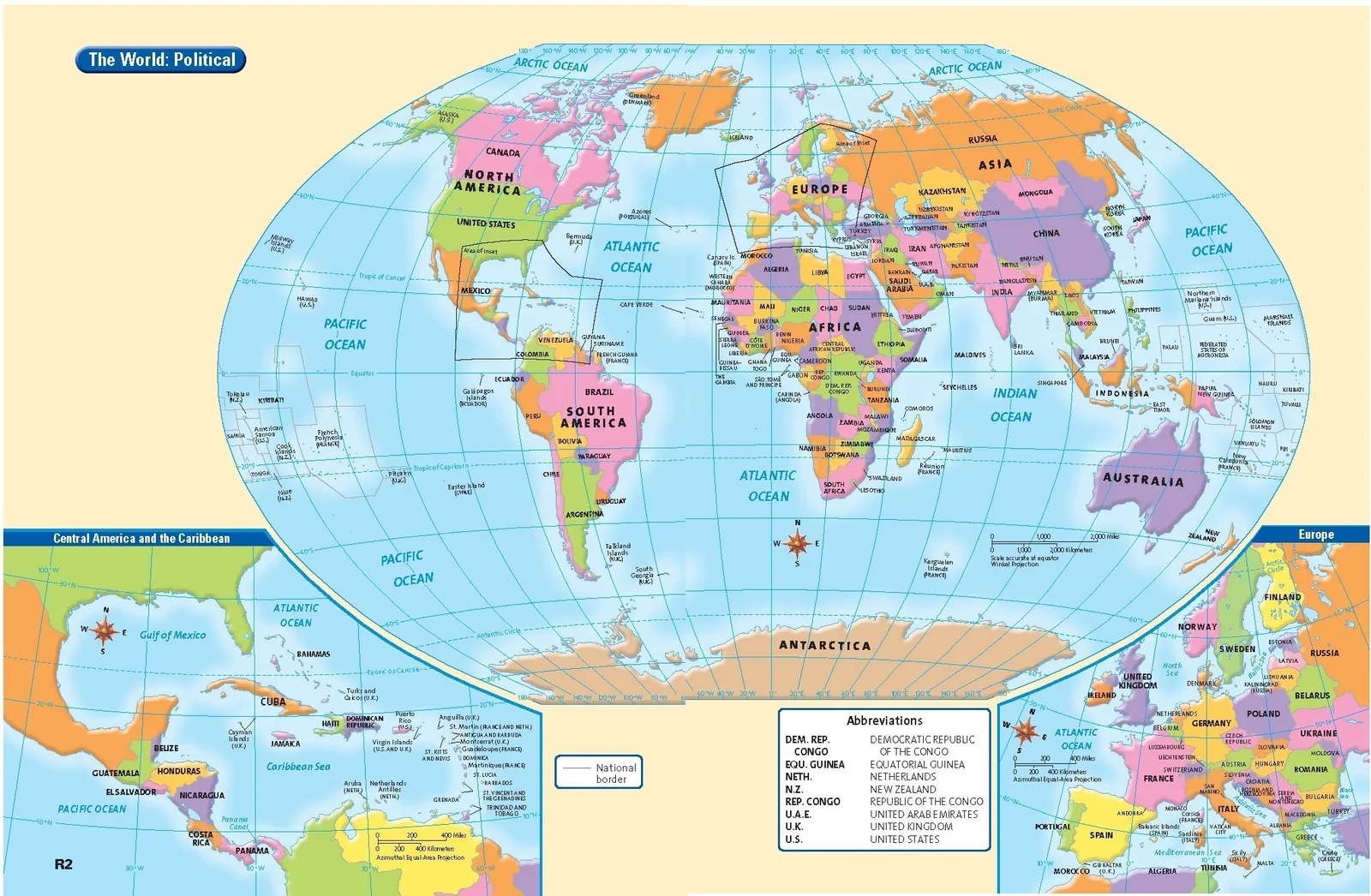 5 Free Printable World Time Zone Map With Countries PDF Download