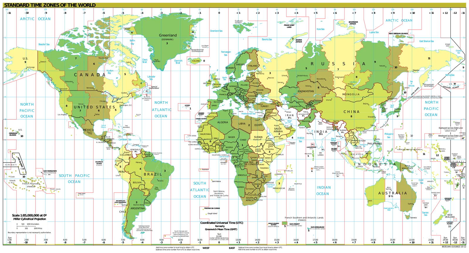 Printable Map Of Time Zones