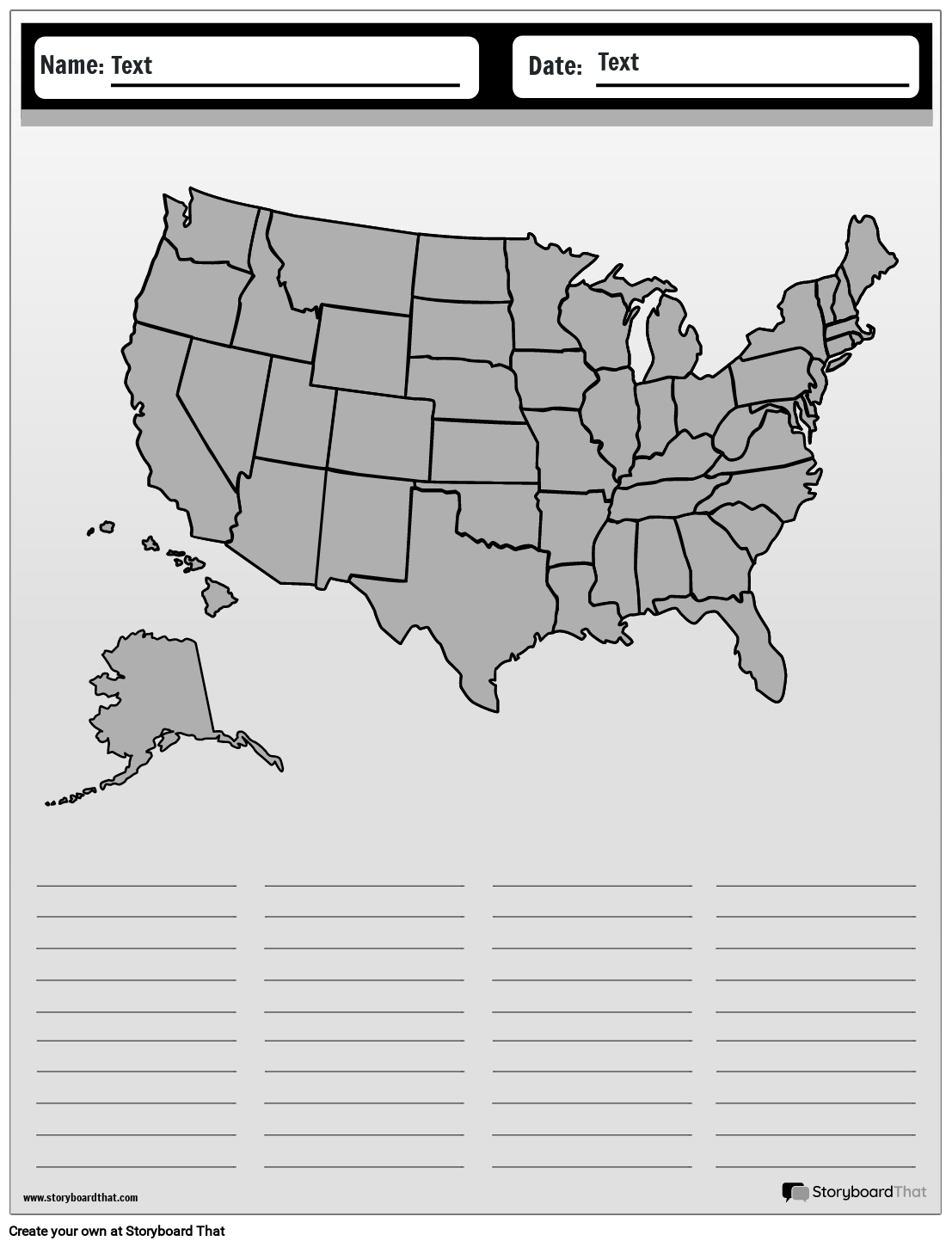 50 States Worksheets Create U0026 Print With Storyboard That