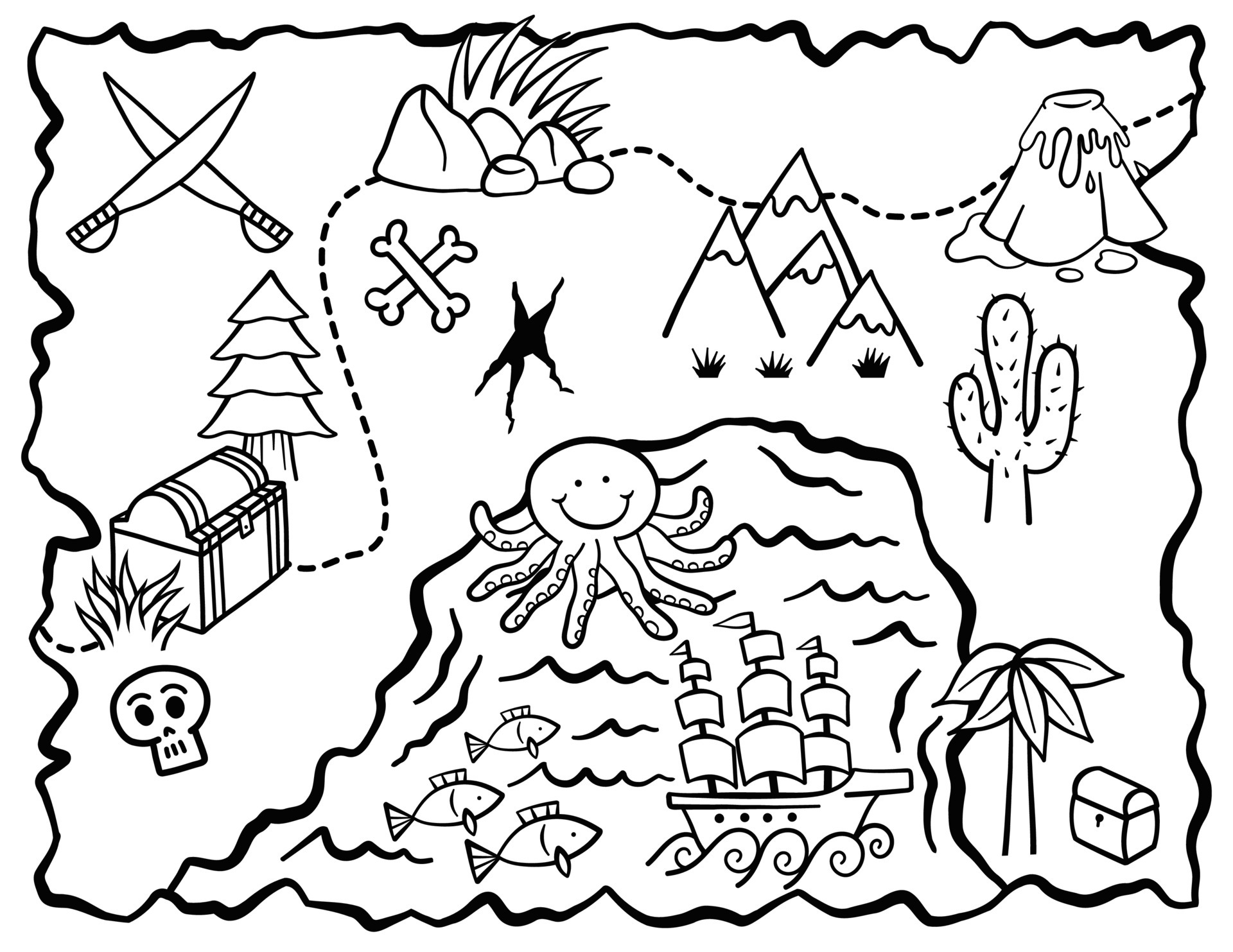 59 Coloring Page Treasure Map Beautiful Free Coloring Page 2025