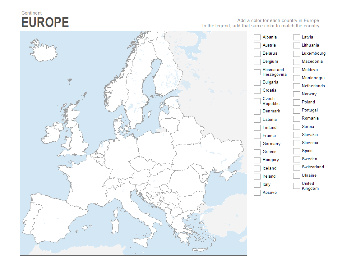 European Map Blank Printable