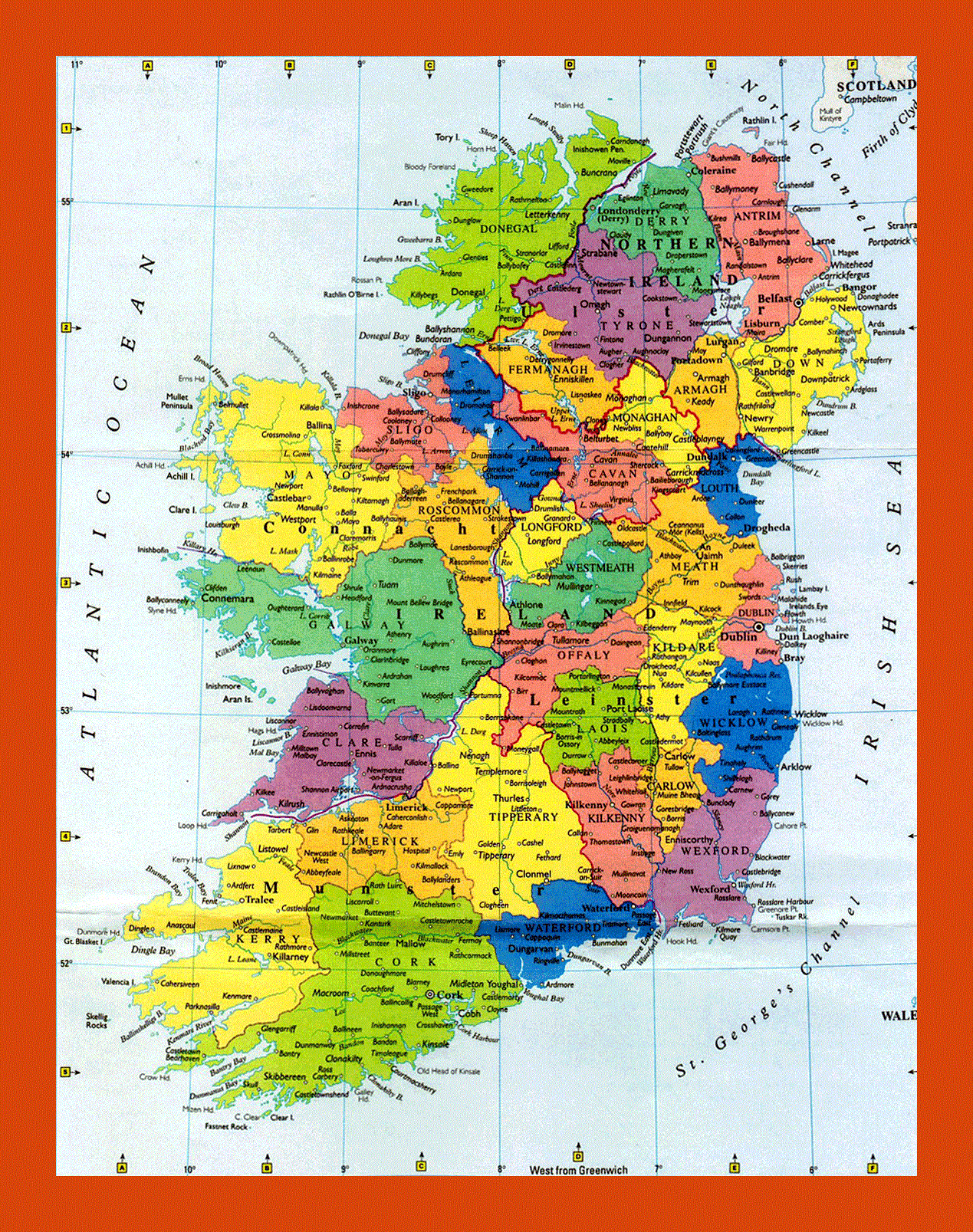 Administrative Map Of Ireland Maps Of Ireland Maps Of Europe 