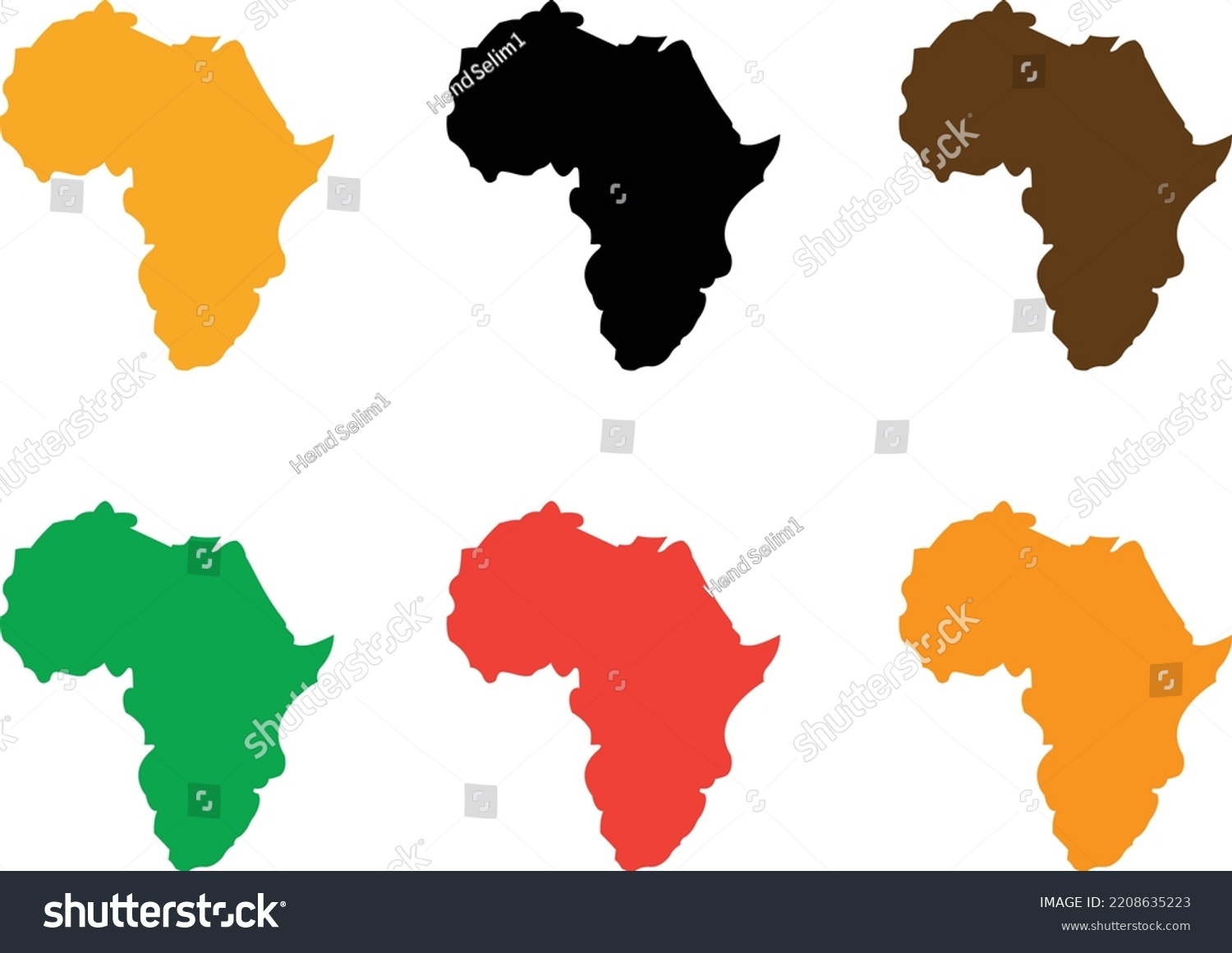 Africa Blank Map Vector Different Colors Stock Vector Royalty Free 2208635223 Shutterstock