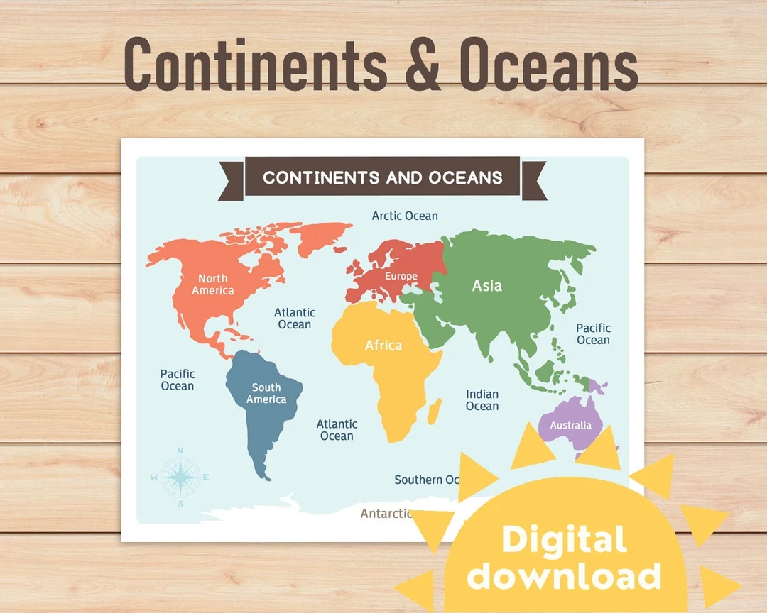 Africa Continents Oceans Printable