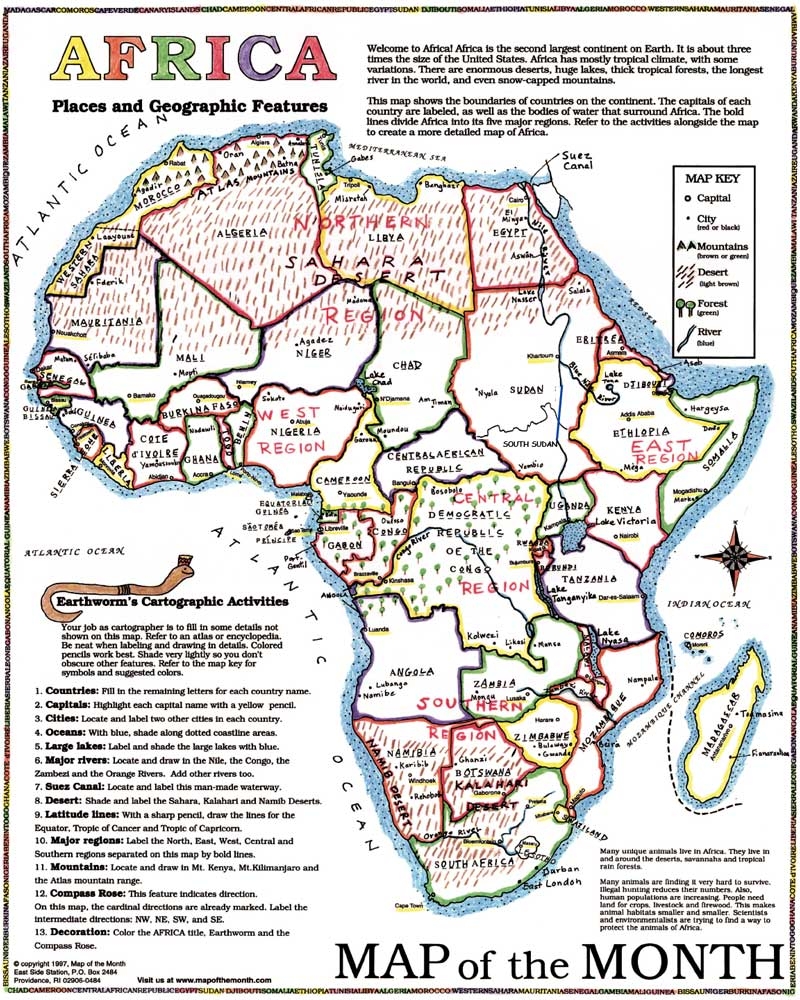Africa Map Maps For The Classroom