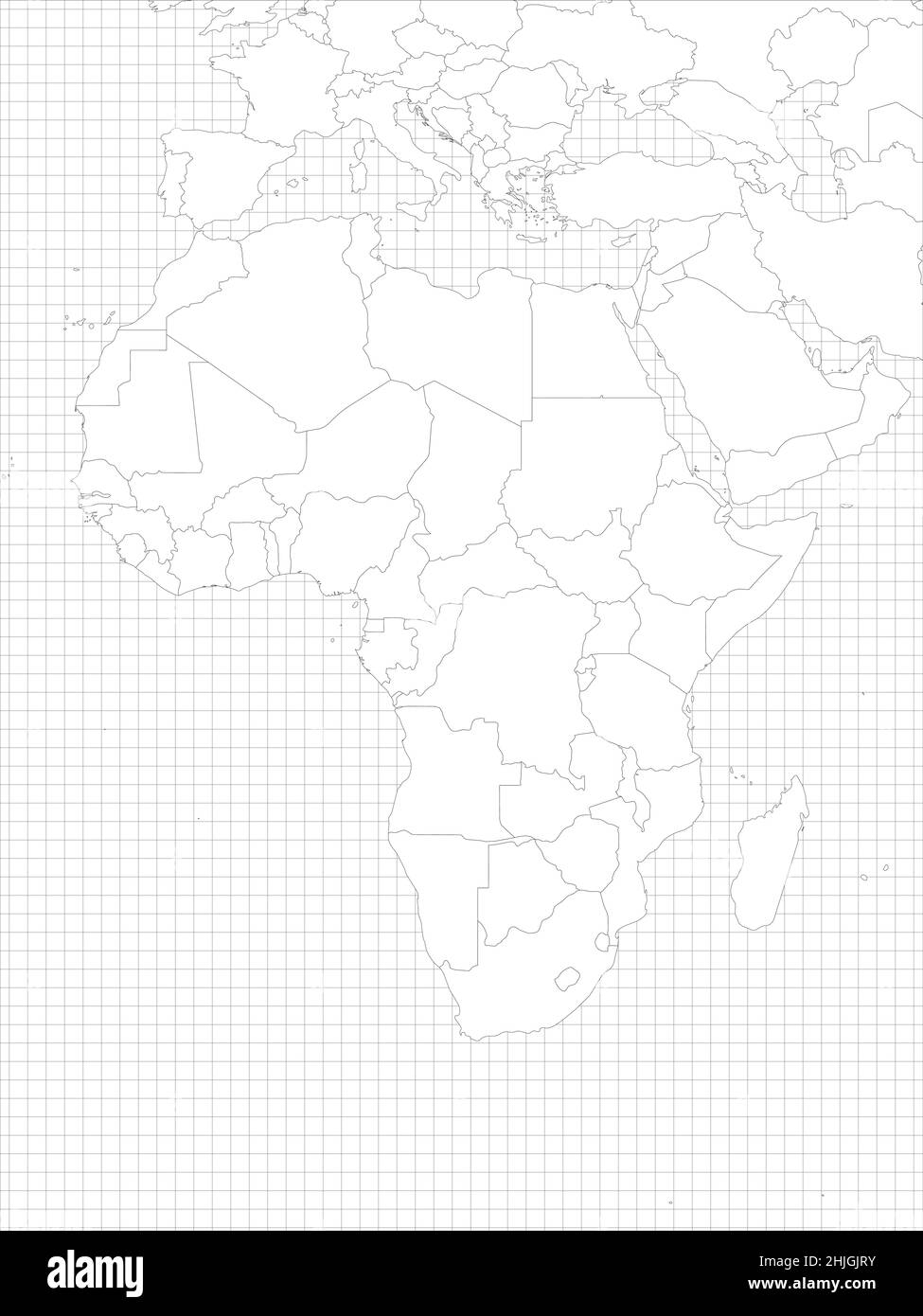 Africa Simple Outline Blank Map Stock Vector Image Art Alamy