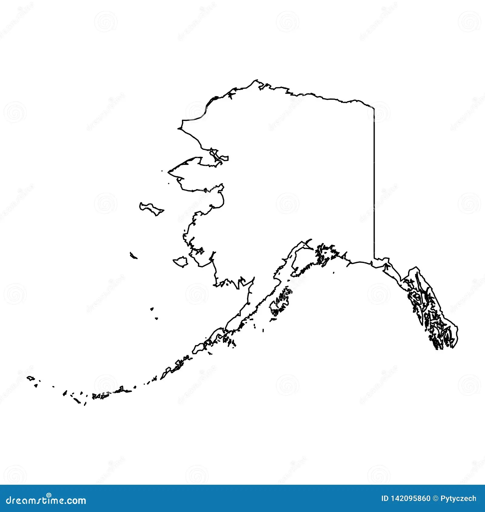 Alaska State Of USA Solid Black Outline Map Of Country Area Simple Flat Vector Illustration Stock Vector Illustration Of Outline Cartography 142095860