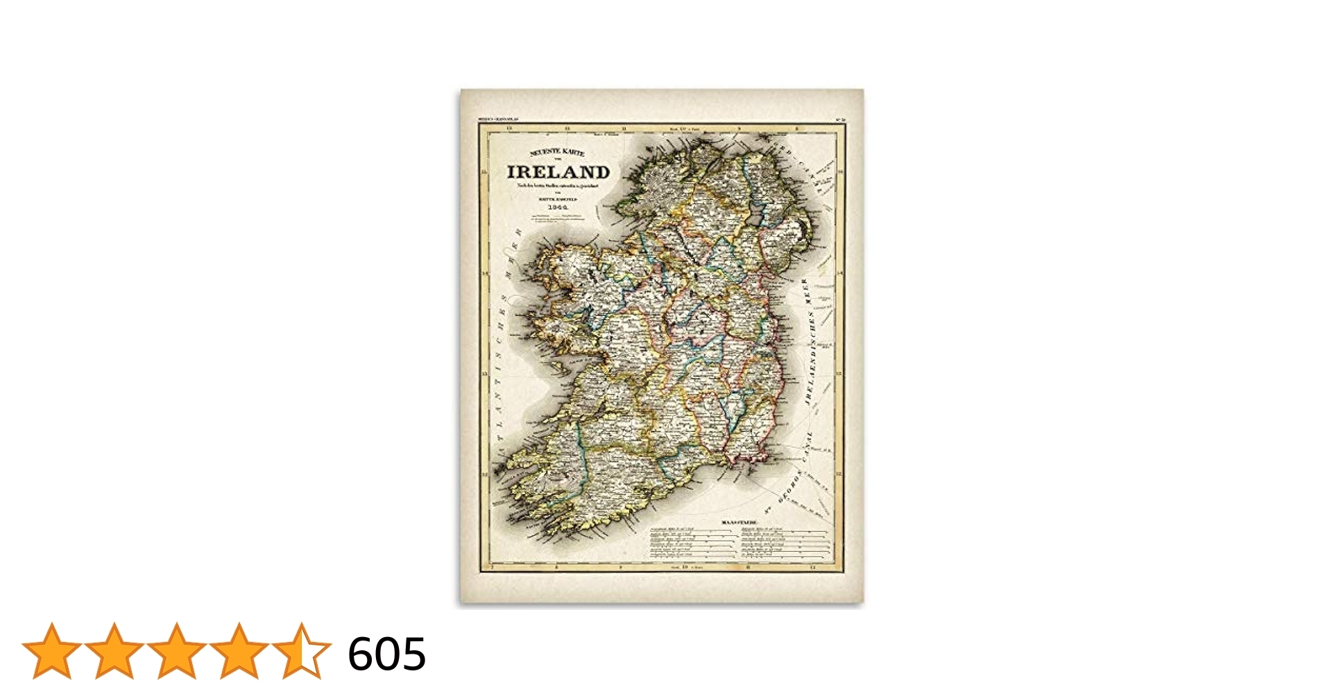 Amazon 1844 Map Of Ireland 11x14 Unframed Poster Vintage Antique Cartography Historical Maps Of Irish Counties Decorative Wall Art European Geography Decor Irish Heritage For Genealogy History Buffs Home 