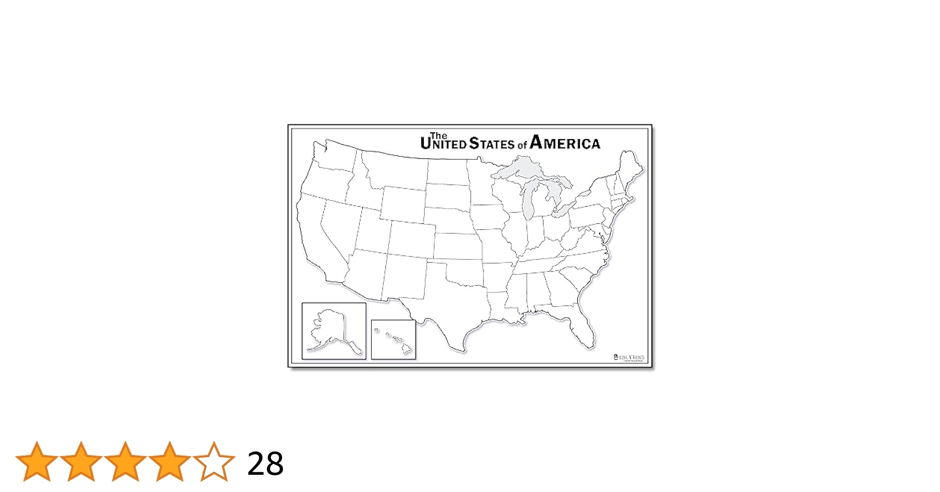 Amazon Blank Map Of USA Dry Erase 18x24 LAMINATED 50 States Large Poster Young N Refined Office Products