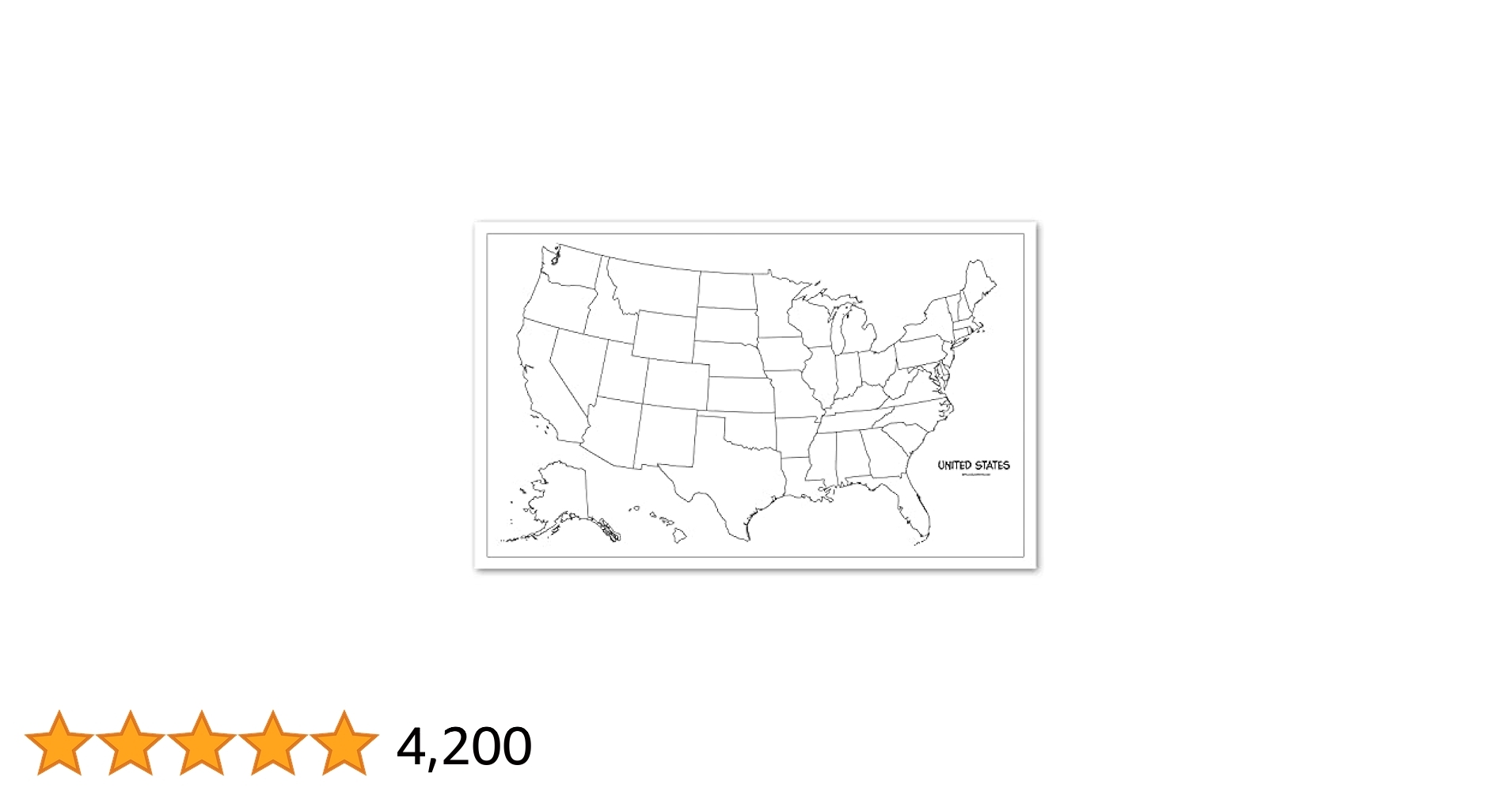 Amazon Blank USA Map Outline Poster LAMINATED 18
