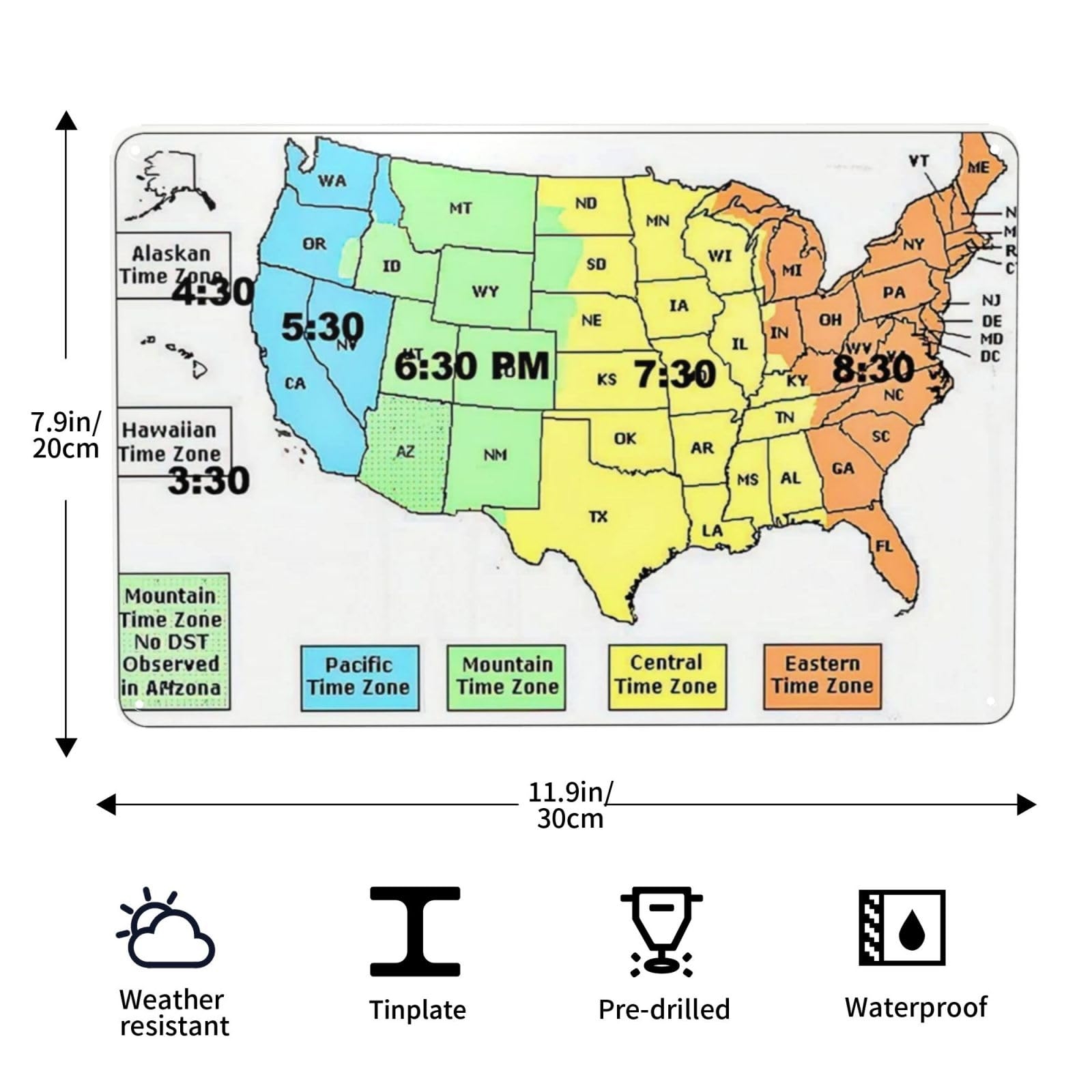 Printable Time Zone Map United States