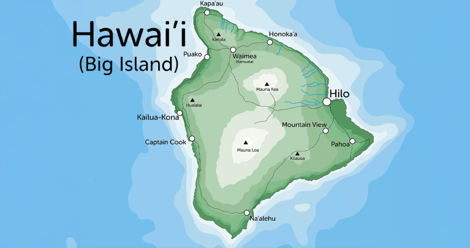 Big Island Hawaii Maps With Printable Road Map