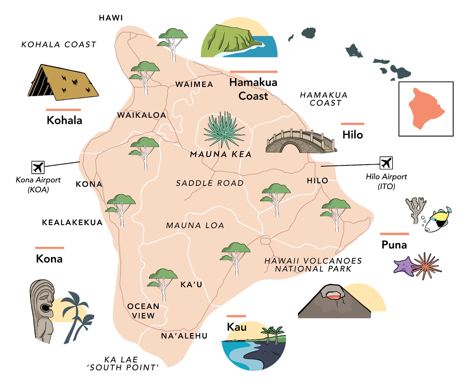 Big Island Maps With Top Spots U0026 Scenic Drives