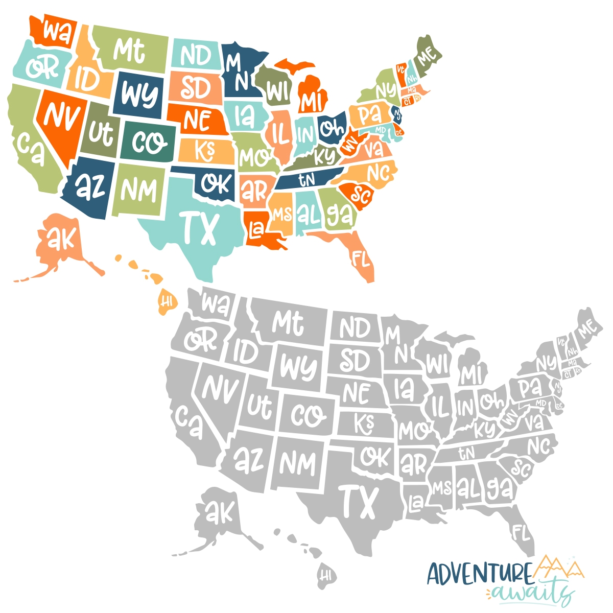 Printable Labeled Us Map